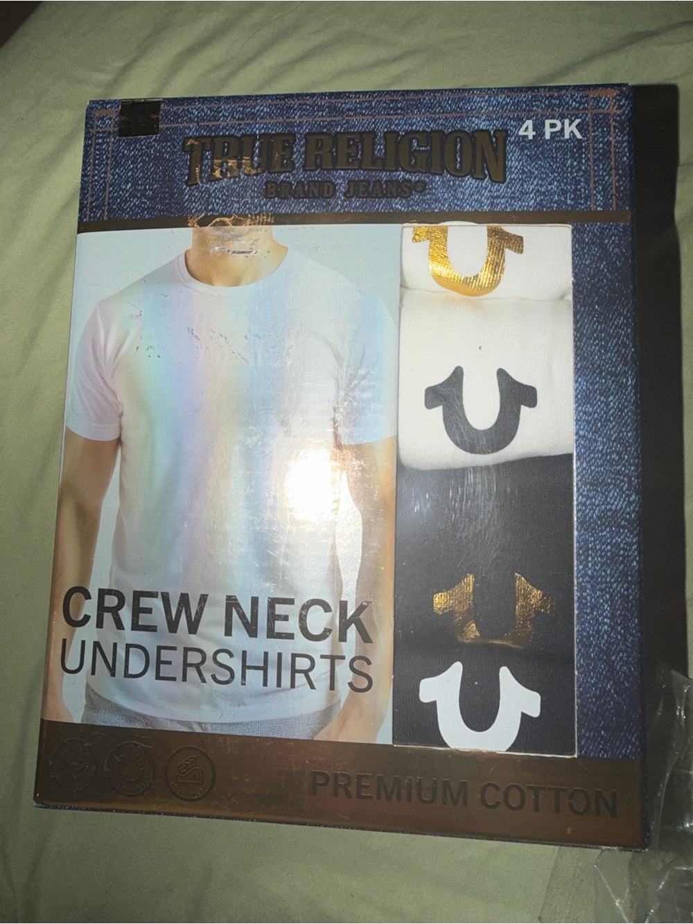 True Religion Men’s Crew Neck Undershirts – White & Black (4-Pack)